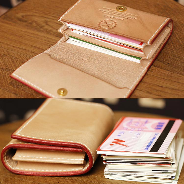 ヌメ革 カードケース メンズ 手縫い 栃木レザー オーダーメイドの