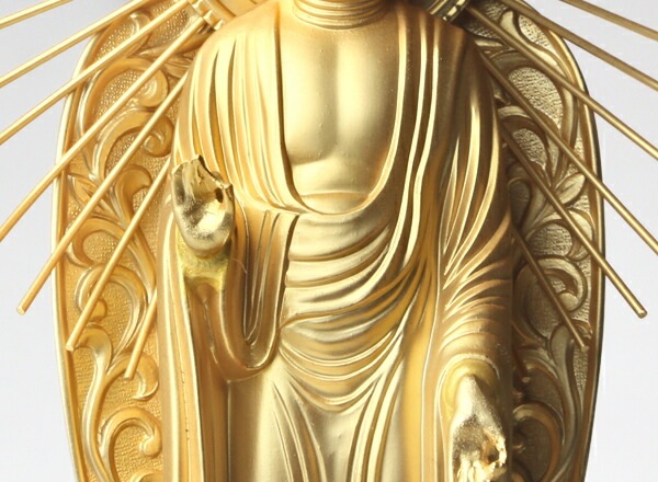 仏像】 阿弥陀如来 御西用 23.5cm （純金メッキ） | 仏具,仏像(金属