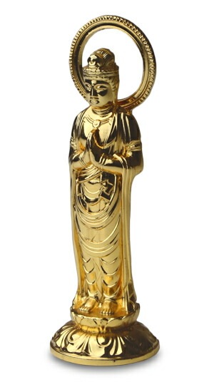 仏像】 阿弥陀如来 小 7.3 （純金メッキ） | 仏具,仏像(金属製