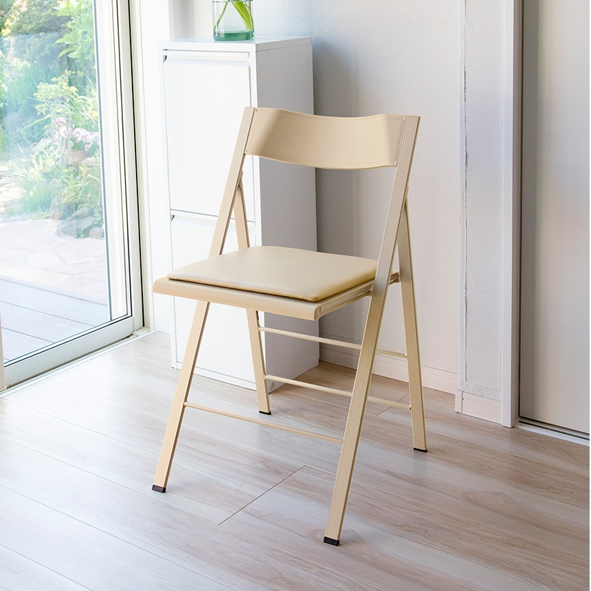折りたたみ チェア 室内 arrmet ポケットカラー クッション付き スリム