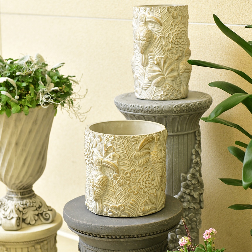 鉢 プランター カバー おしゃれ アンティーク 南国の島 エルメパロット