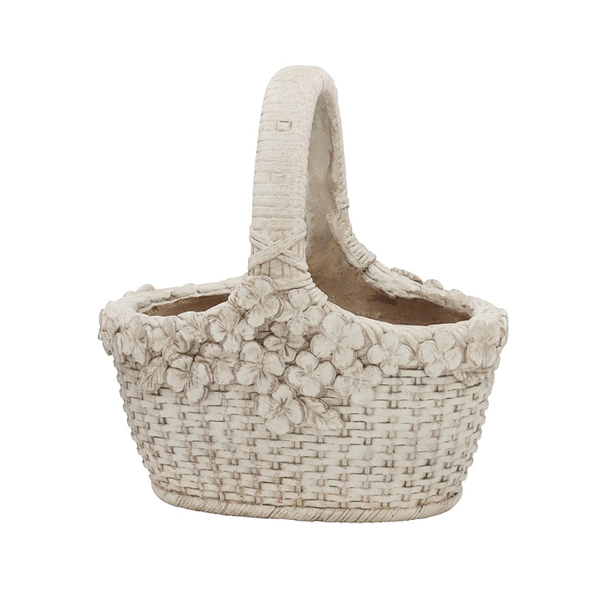 鉢 プランター アンティーク 可憐なバスケット エリーゼ 1ハンドル 幅