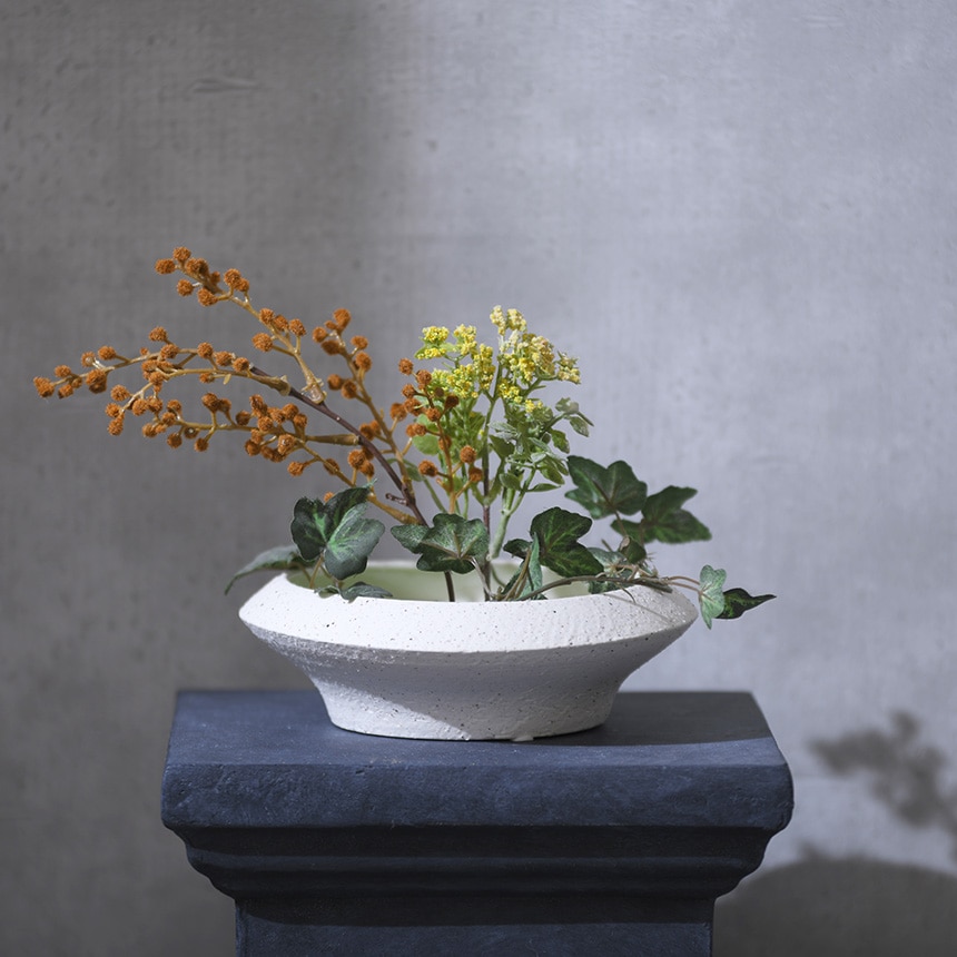 生け花 花器 水盤 陶器 和風 お盆型M 浅型 平鉢 盆栽鉢 山野草鉢 陶器