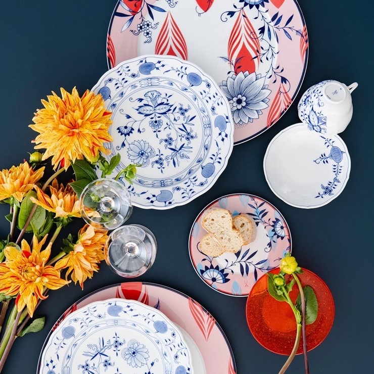 マイセン 波の戯れ ホワイト ペアディナープレート 000000/29479/2P