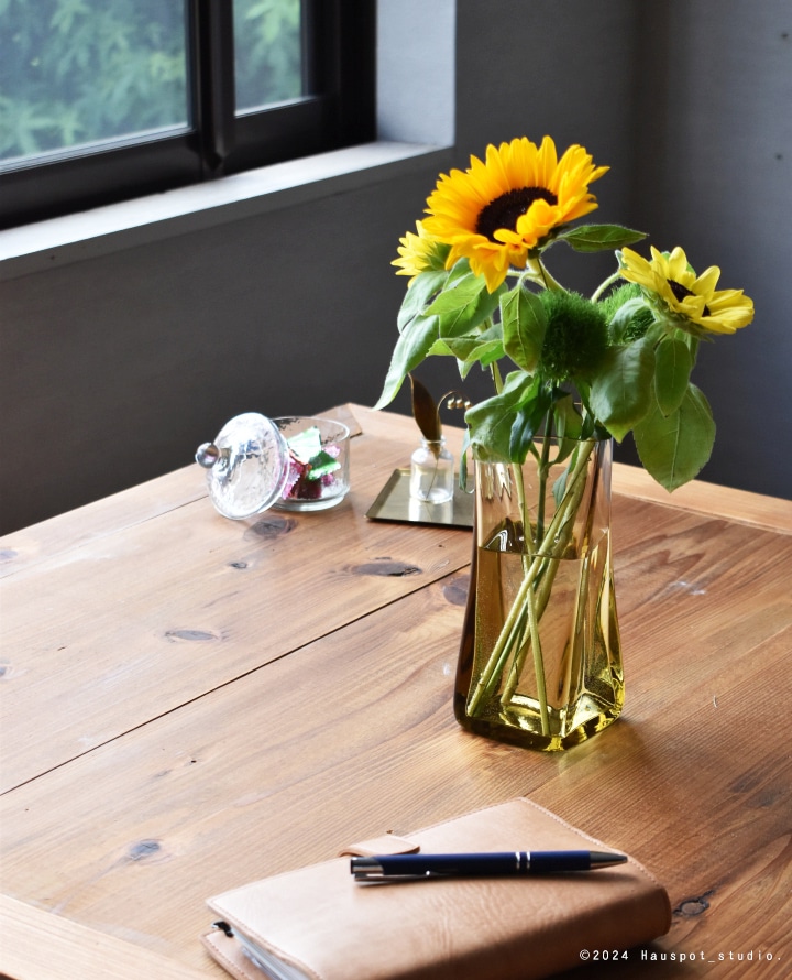 フラワーベース 日本製｜スガハラガラス｜Sghr ヘレン｜四角花器