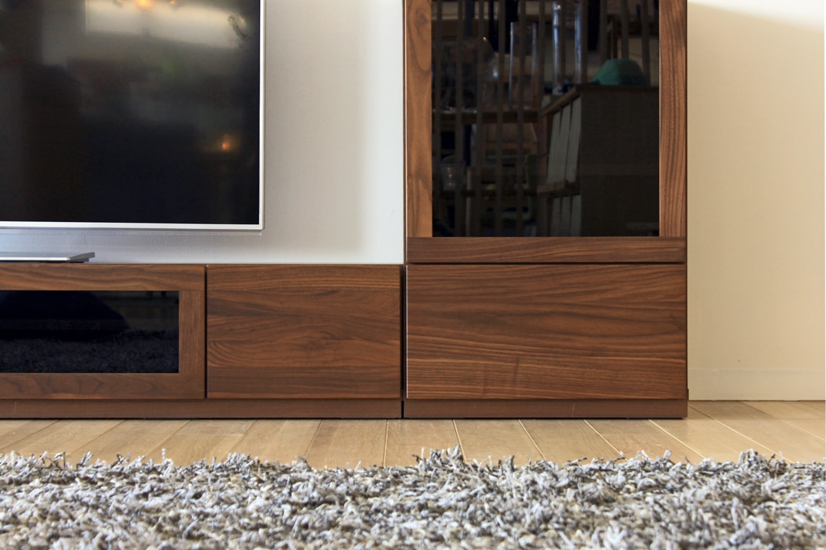 LECCE 105マガジンレコードラック ウォルナット 台輪タイプ