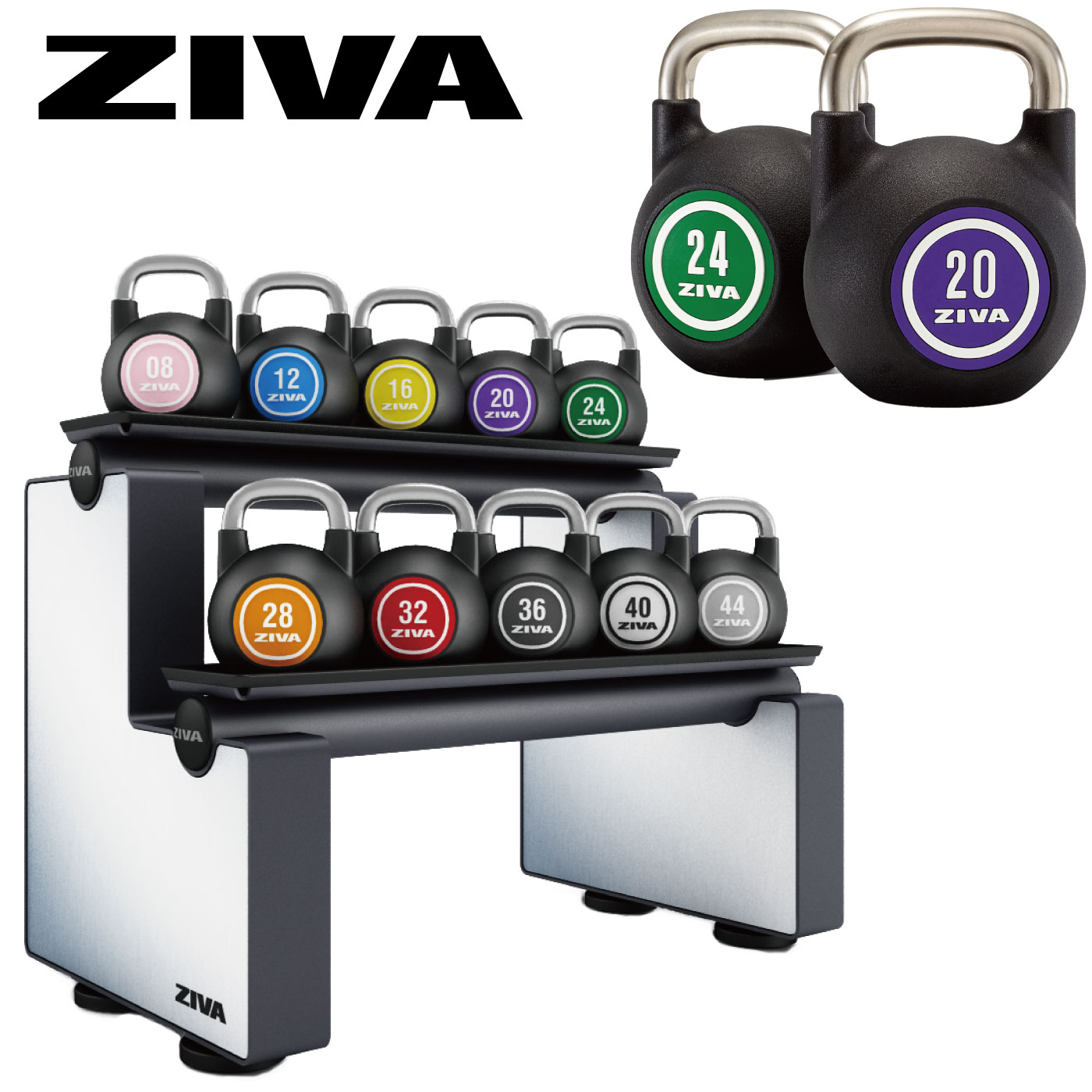 ウレタンコンペティション ケトルベル10個＋EXケトルベルラックセット