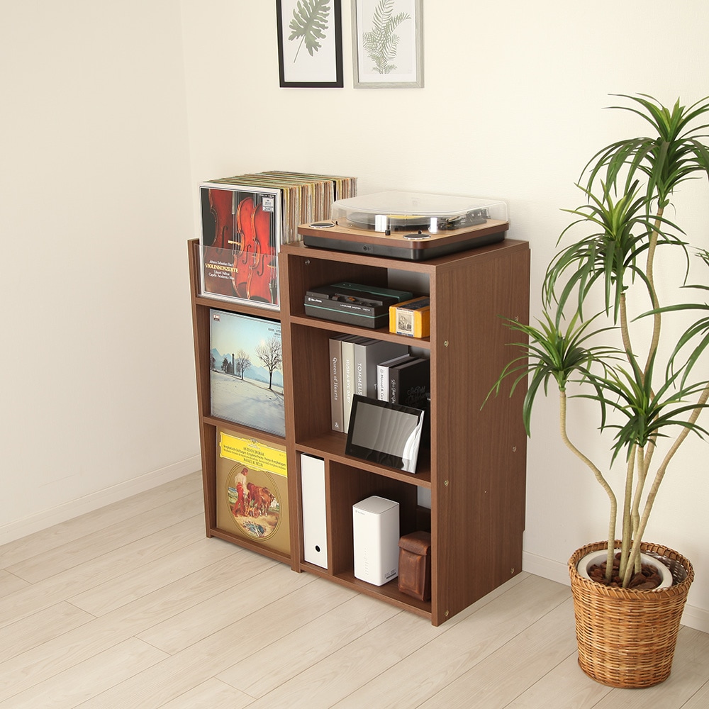 レコードコレクションシェルフ 幅49.5cm×奥行40.5cm 1台でレコード