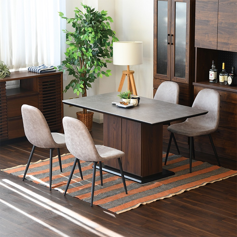 セラミック天板 ダイニング5点セット 幅140cm ダイニングテーブル