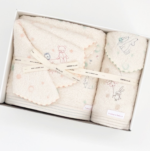 ミュールギフトセット（バスタオル×1、フェイスタオル×1、ハンカチ×2