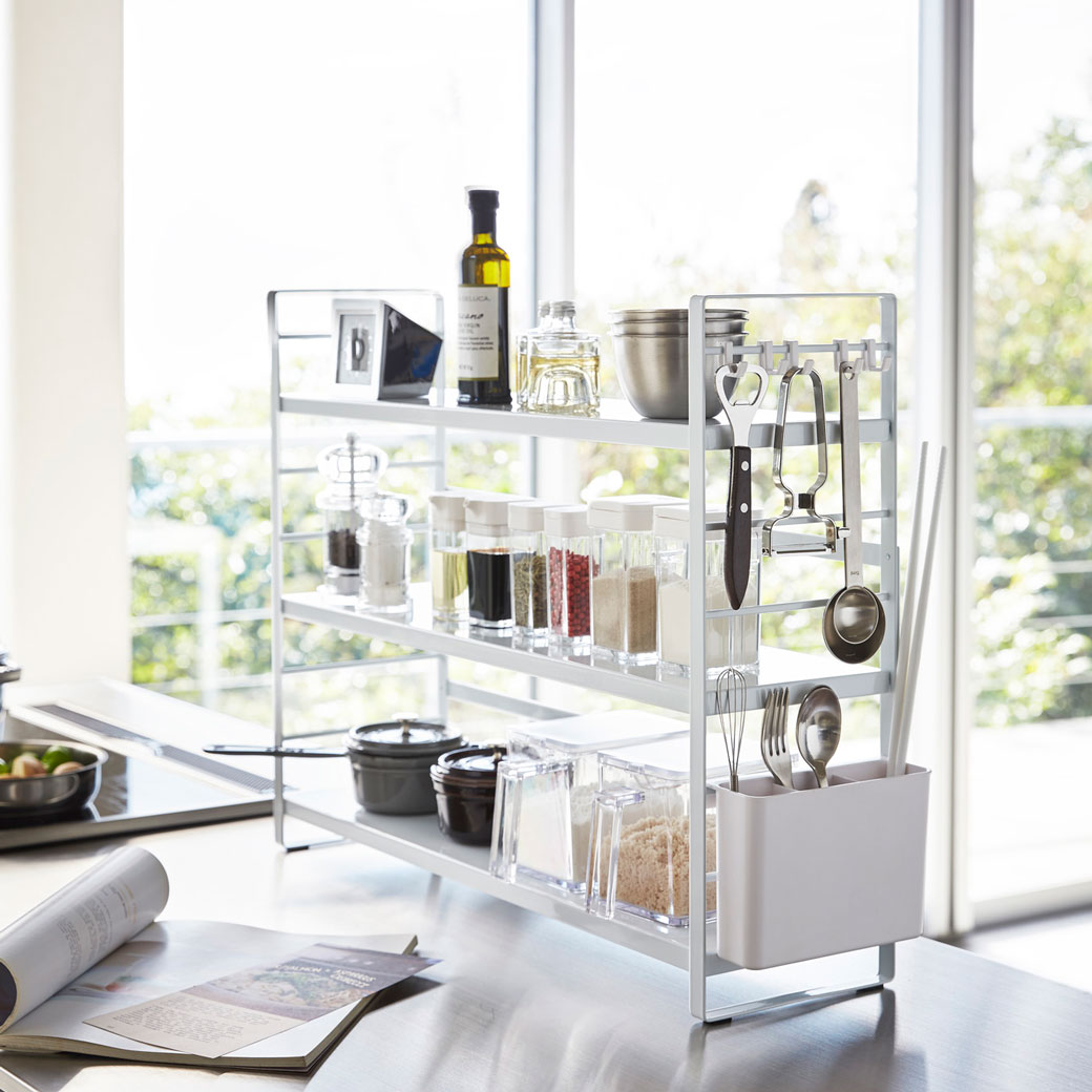 シンク上キッチン収納ラック タワー ホワイト｜キッチン用品,キッチン