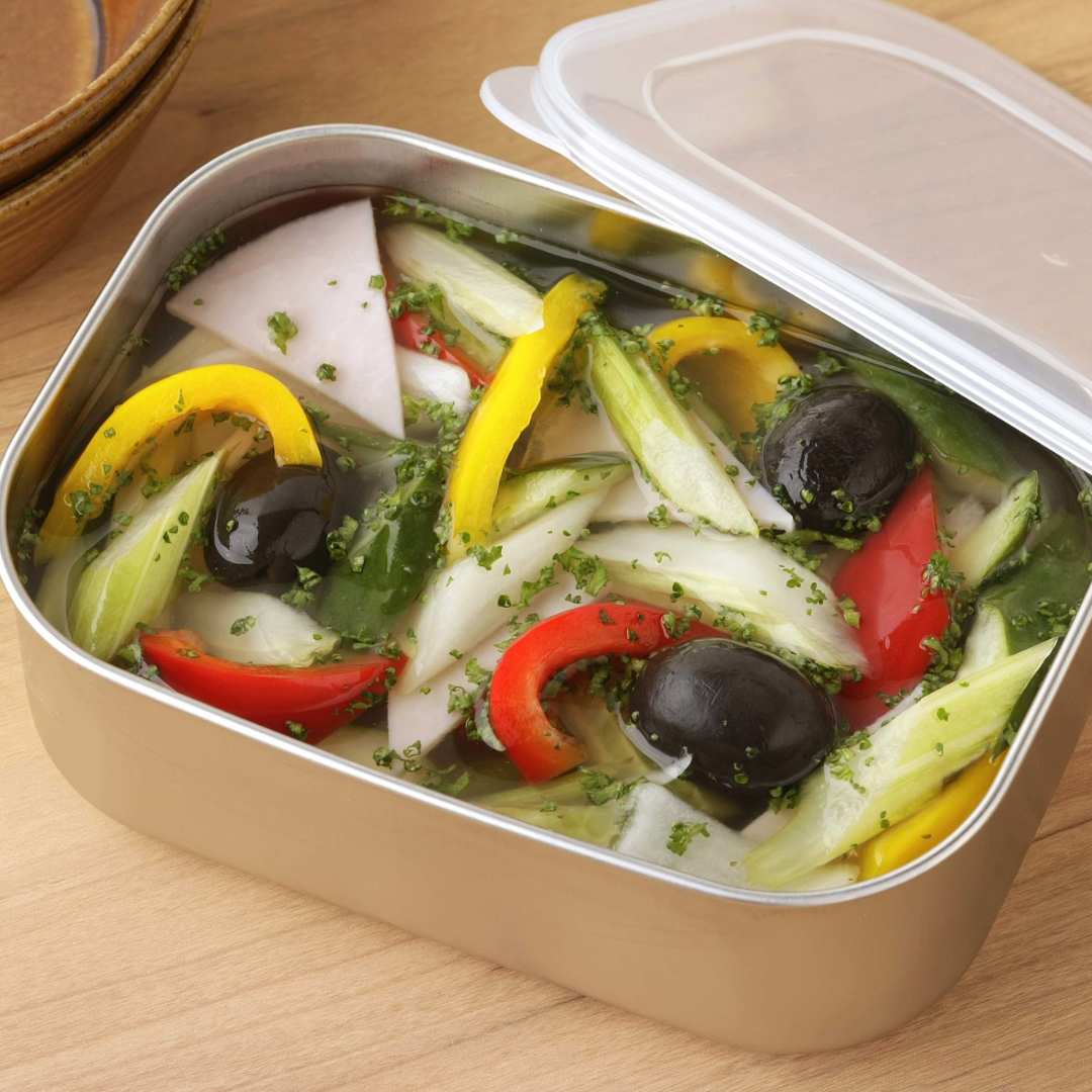 下村企販】 ステンレスふた付深型保存容器 2個組｜キッチン用品,保存