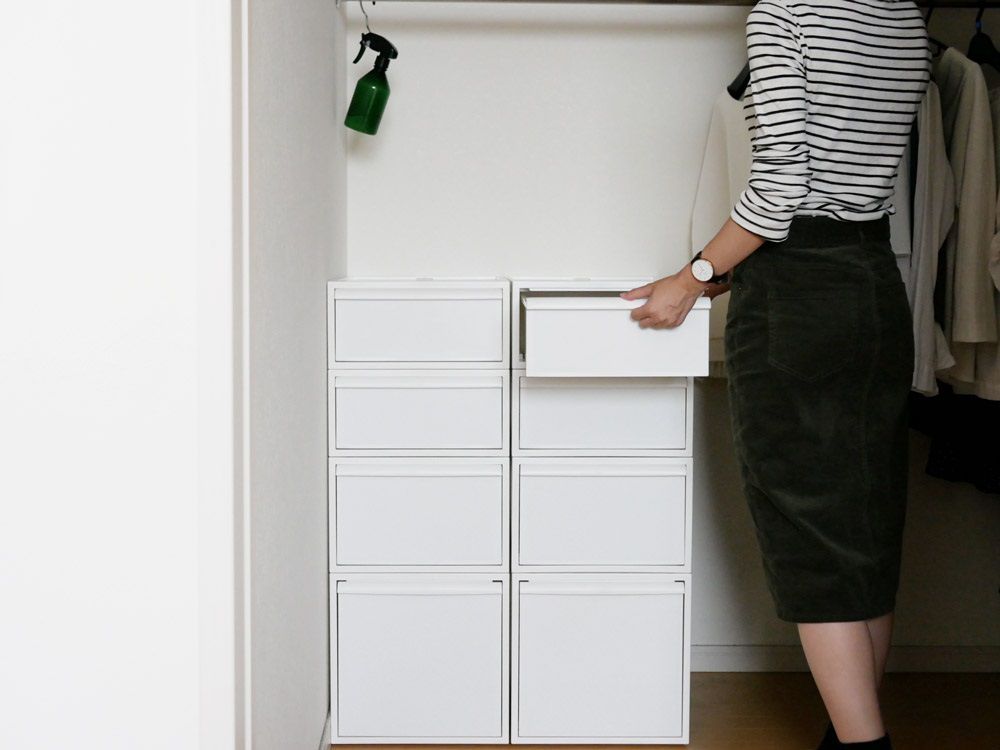 like-it】 クローゼットシステム 引出し M 3個組 オールホワイト｜寝室