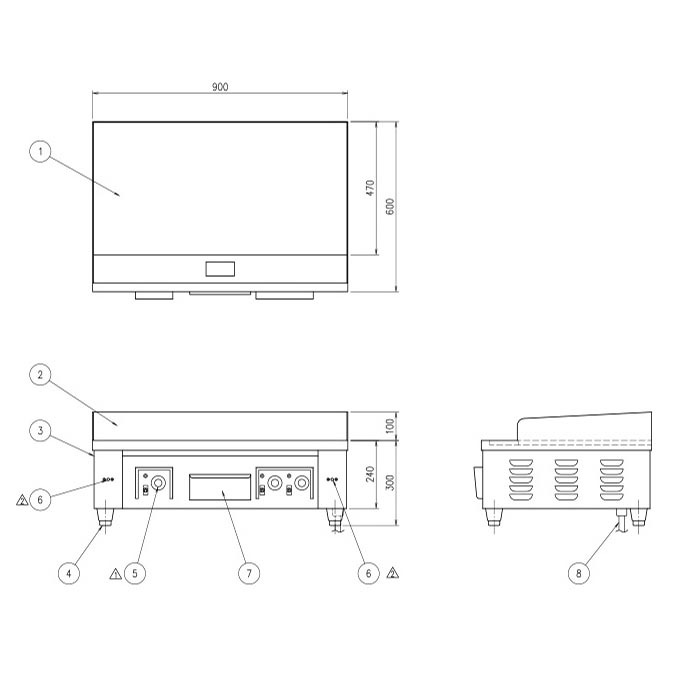 電気グリドル 幅900×奥行600×高さ300mm 鉄板焼き 調理器 鉄板プレート