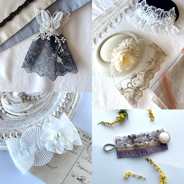 美しい花モチーフと上品なパールがアクセントのフラワーモチーフパール