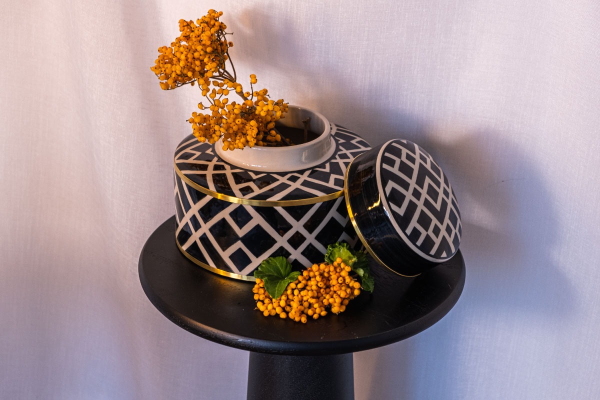 リゾート インテリア雑貨 セラミックボックス Ginger Jar Sサイズ