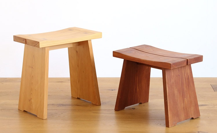 展示特価】 スツール 大小 2点セット 無垢材 天然木 日本製