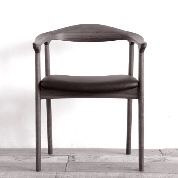 オメガ2 ダイニングチェア/椅子(セミアームチェア・ハーフアーム) 無垢