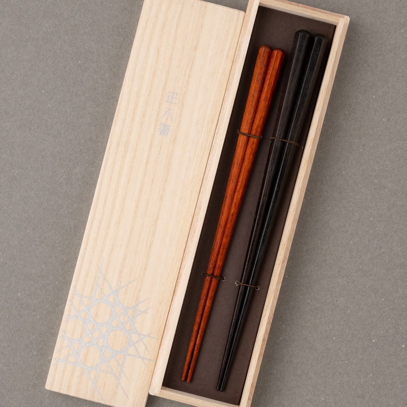 正八箸 黒檀・サティーネ 八角 ペア | お箸の専門店 【箸蔵まつかん