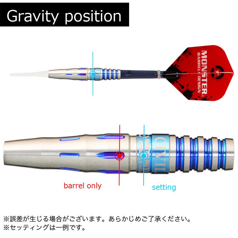 Monster】CIVIL No.5 ソフトダーツ タングステン バレル シビル 鈴木徹