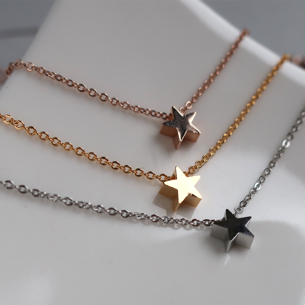 日本製 プチ スター スライドビーズ ネックレス K18GP | ネックレス