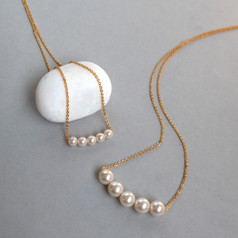 日本製 ラウンド スマイル パール ネックレス オケージョン