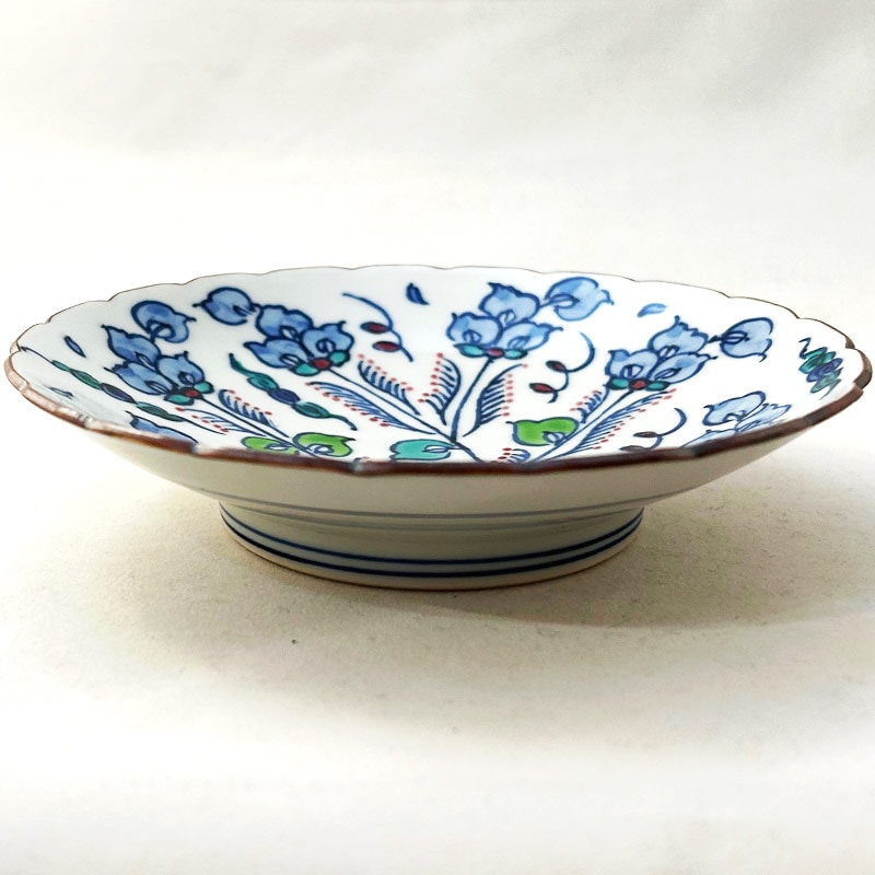 豆彩花唐草小皿 京焼清水焼 □双楽窯