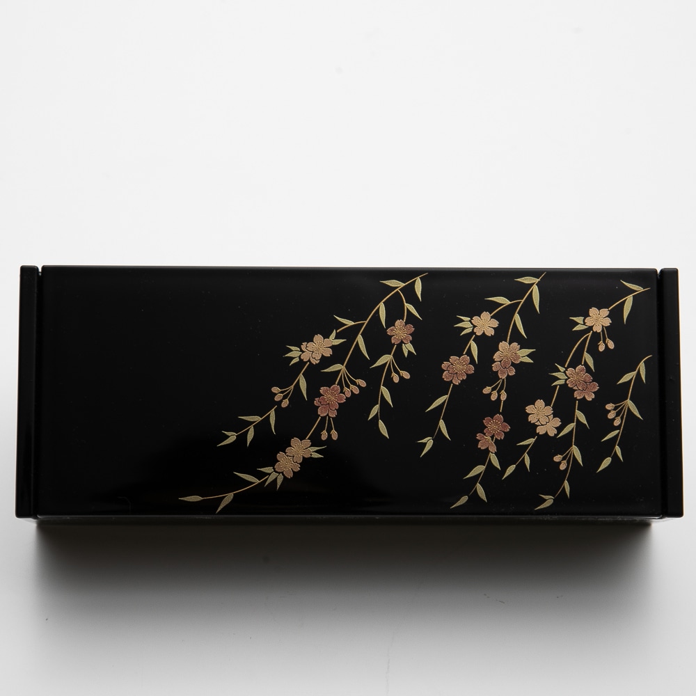 会津塗り 長角ジュエリーボックス 黒 さくら | 和雑貨 | 曲げわっぱと