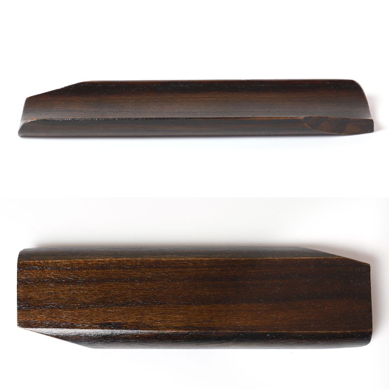 天然木製 両切り オシボリ入 黒 漆塗り おしぼり置き トレイ 四角