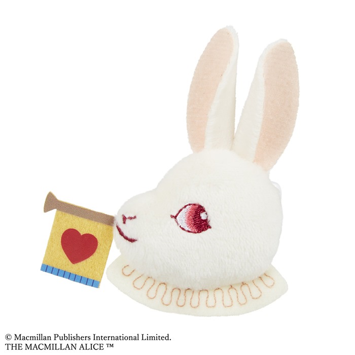 ネコポス可】 マクミラン・アリス ぬいバッジ 白ウサギ|【ぬいぐるみの