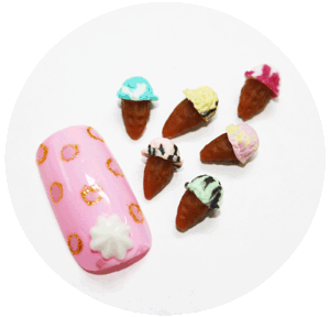 ネイルパーツ ミニミニ☆コーンアイスクリーム☆ 1P約8×5mm【パーツ