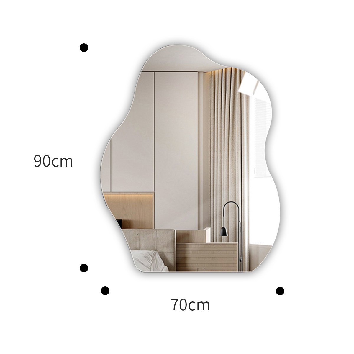 大] VeroMan ウェーブ 波 ミラー 鏡 壁掛けミラー 壁掛け もこもこ 雲