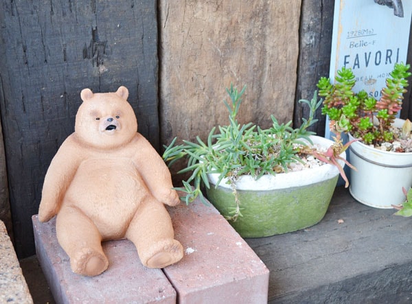 ダッドベア Lサイズ レジン ガーデン オブジェ クマ くま 熊 可愛い