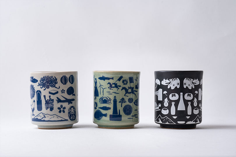 大堀相馬焼 ふくしま焼き物旅マップ 二重湯呑み 3個セット | ふくしま