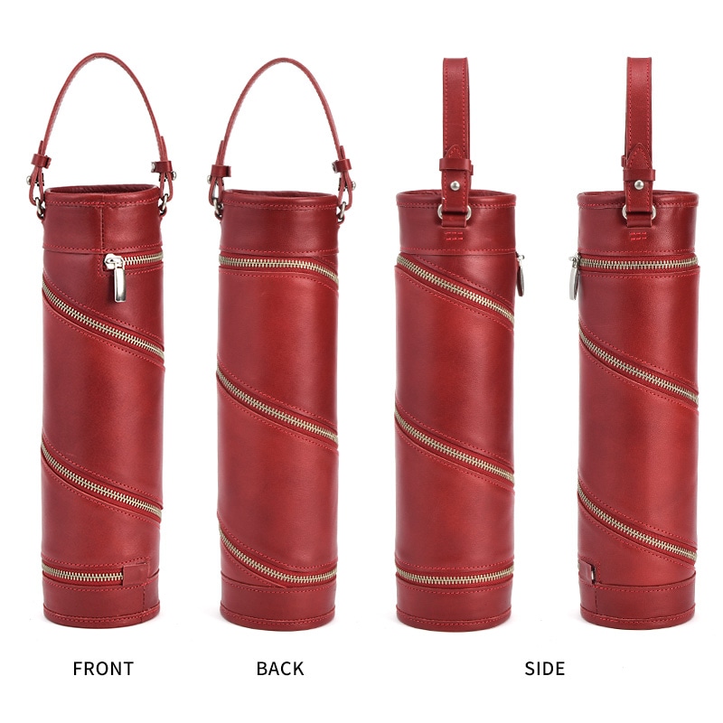 HATTORI 本革ワインボトルケース Mサイズ（ボルドー、日本酒向け