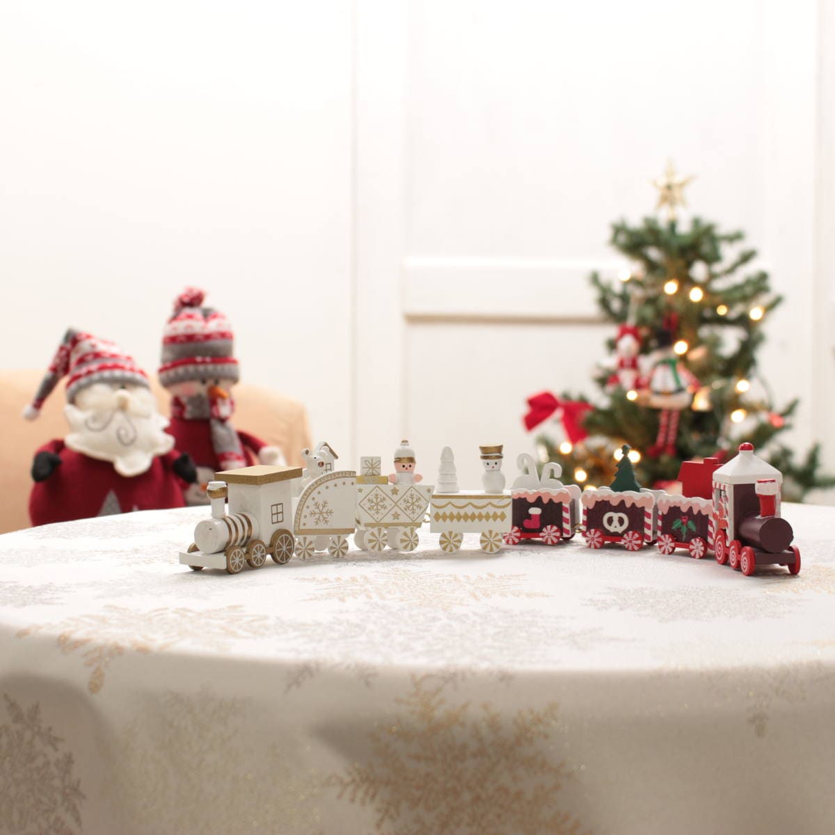Xmas雑貨 選べる5色 木製 クリスマストレイン｜インテリアレース