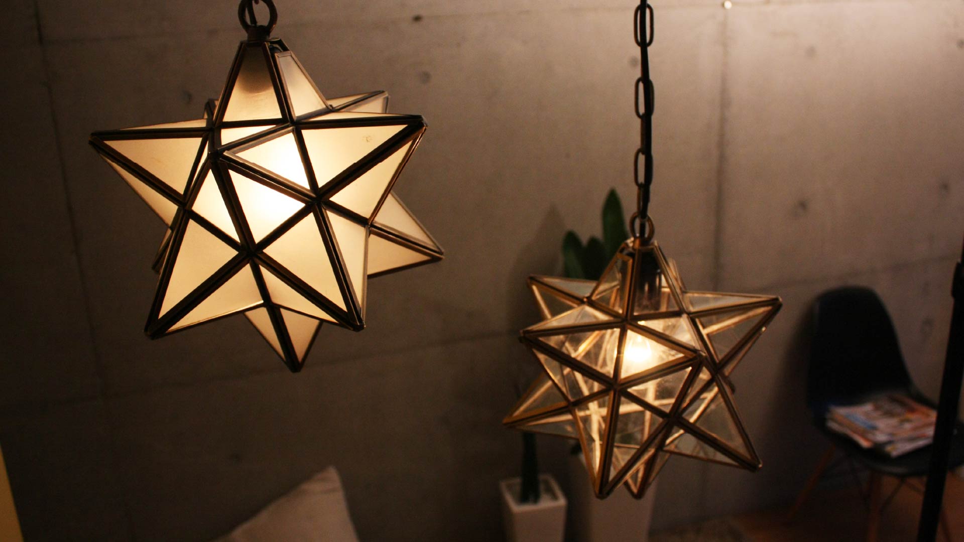 公式】星型ペンダントライト Etoile｜アンティーク調ガラス照明｜ディ