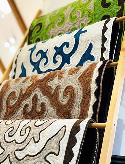 シルダック ウールラグ Peacefulness ブルーxホワイト