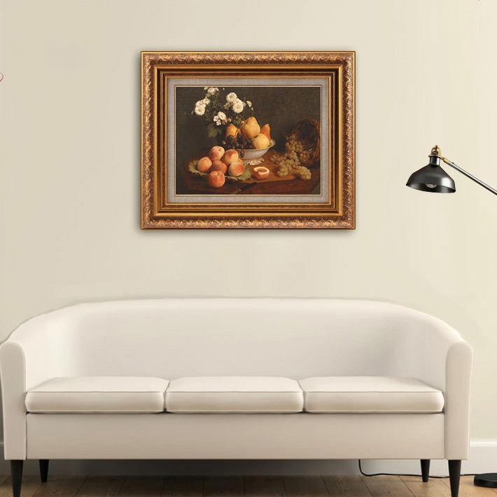 テーブルの上の花と果物 【6号】 アンリ・ファンタン＝ラトゥール