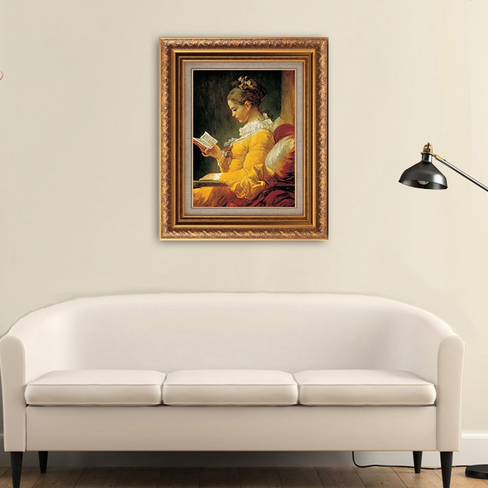 本を読む少女 【20号】 ジャン・オノレ・フラゴナール 【 額縁が選べる