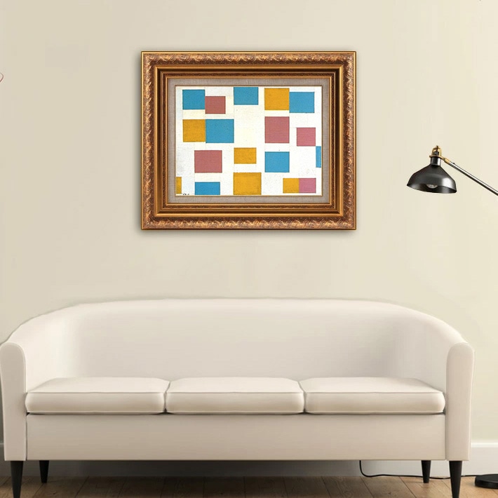 3つカラー面の構成 1 【8号】 ピート・モンドリアン 【 額縁が選べる