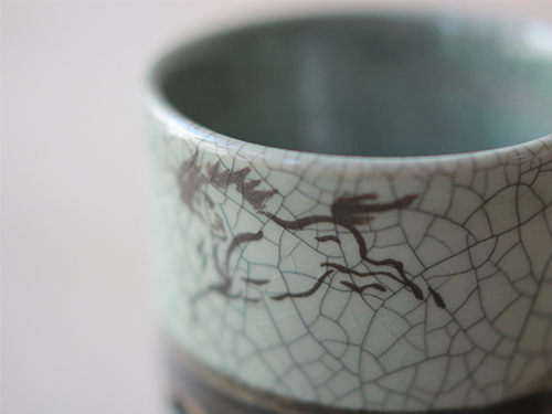 大堀相馬焼 松永窯 二重湯呑み(2.8寸) | 産地,福島県-大堀相馬焼 | 縁