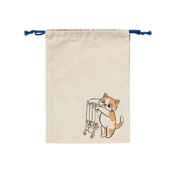 MOE 絵本雑貨店｜【MOE】巾着(岡林ちひろ/石黒亜矢子「猫かるた