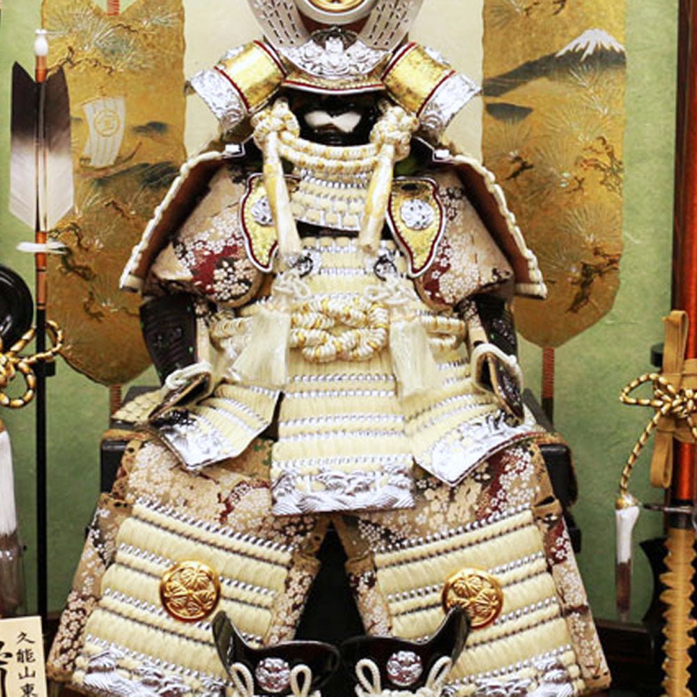 横幅75cm｜翠鳳作 10号鎧 徳川家康｜おしゃれな白い五月人形