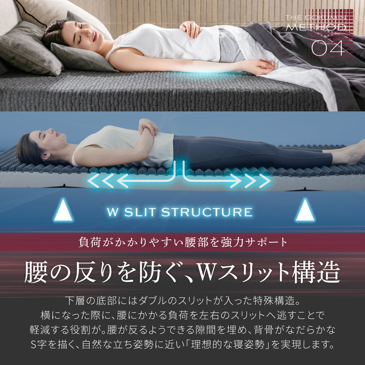 スリープストレスをゼロにする 特殊加工で高い通気性 】AirZERO3Dセル