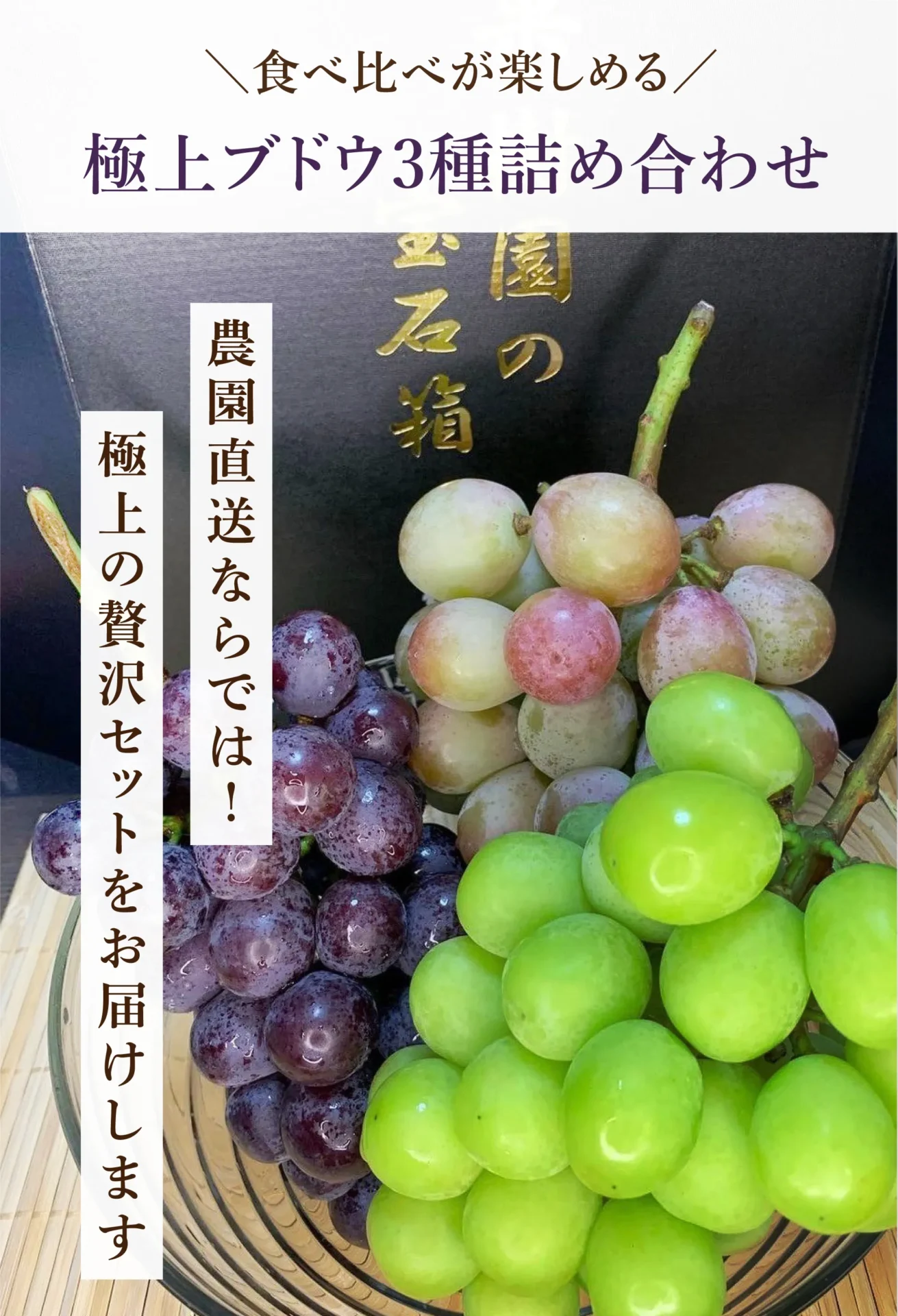 高級ブドウ3種詰め合わせセット【農園直送】