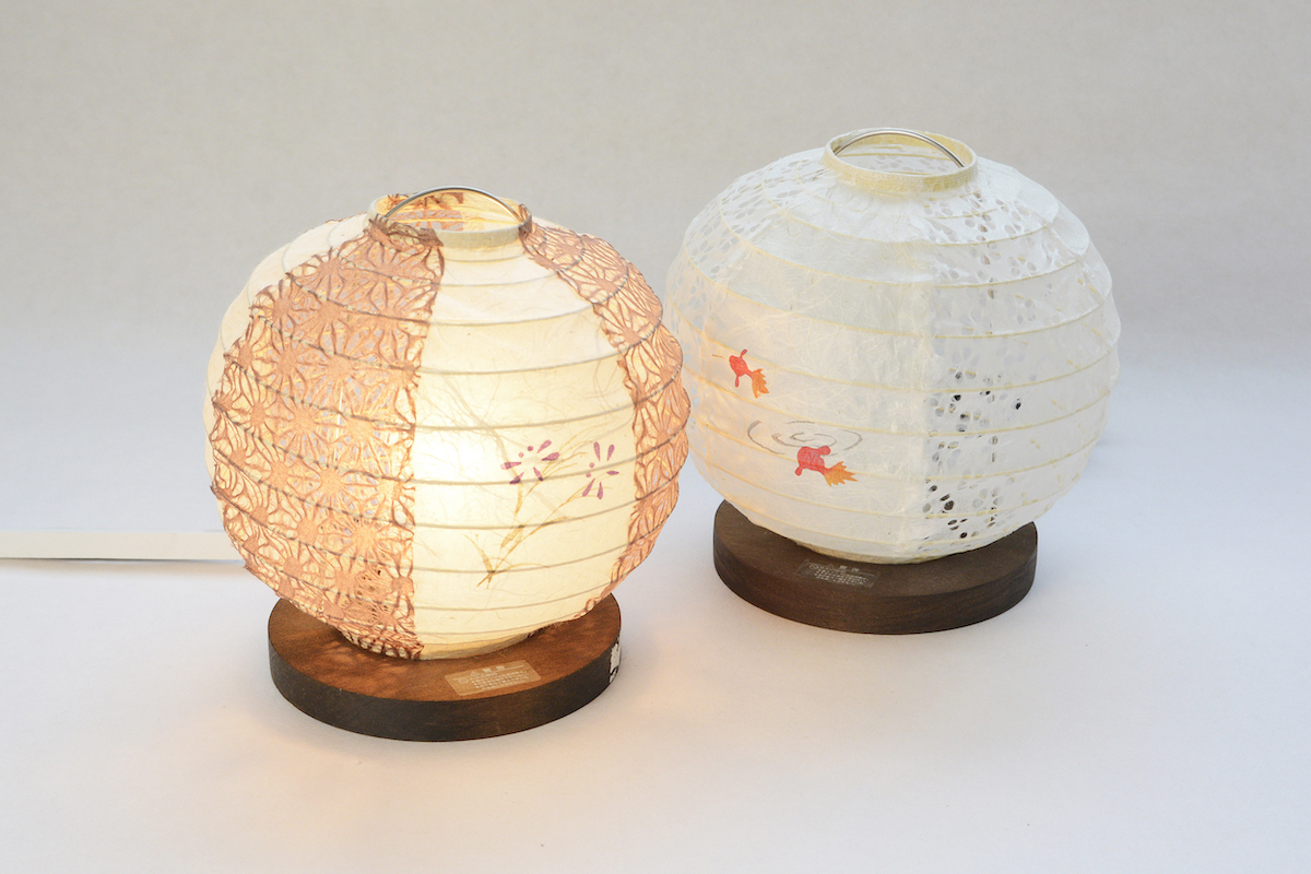 和紙スタンド手染め -丸- - 五箇山和紙の里