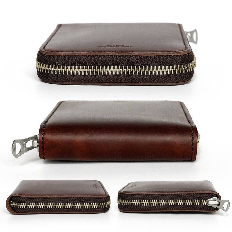 HORWEEN クロムエクセルレザー×栃木レザー】二つ折り財布 ラウンド