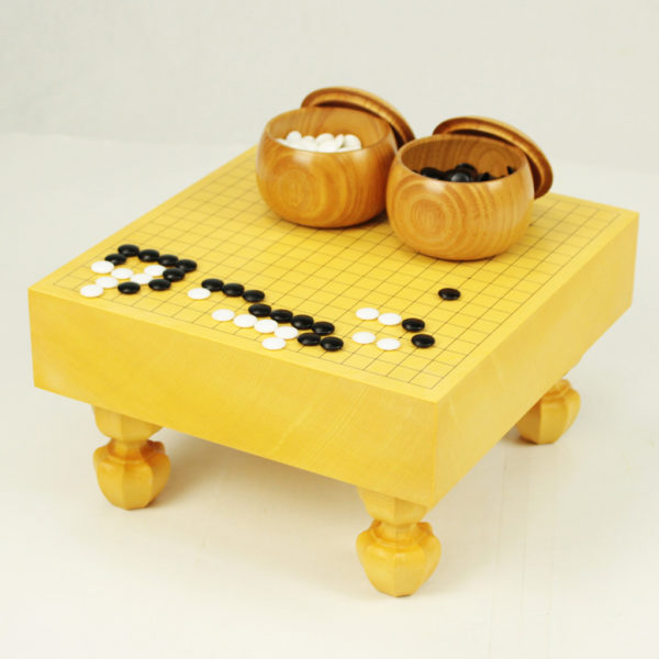 本榧四方木口 ミニ碁盤足付(4分石用）