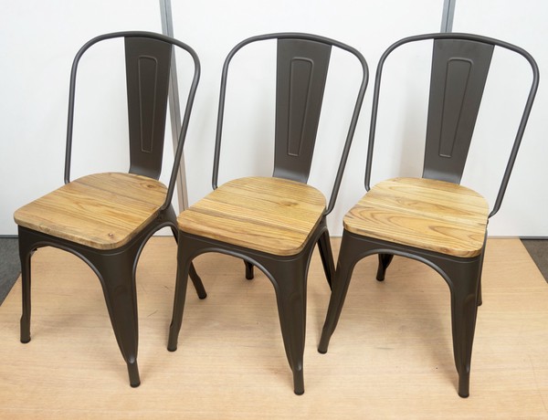 メタルチェア ウッド スタッキング・ブルックリン・インダストリアル